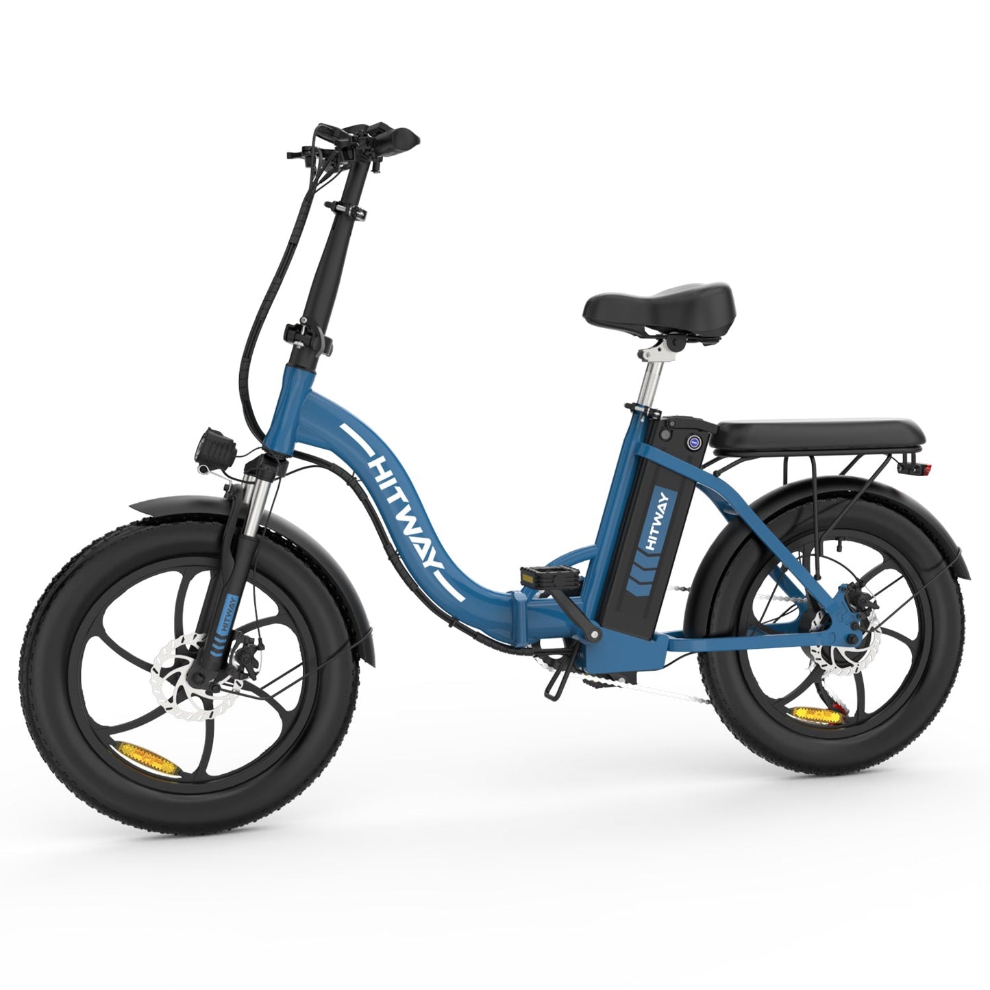 HITWAY BK6S 3.0 blå elcykel med kraftfull motor, breda däck och bekväm sadel för stadskörning och pendling