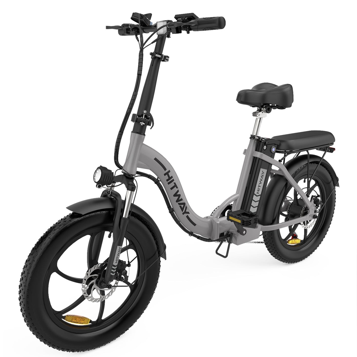 HITWAY BK6S 3.0 grå elcykel med robust design, breda däck och bekväm sadel för smidig stadskörning och pendling