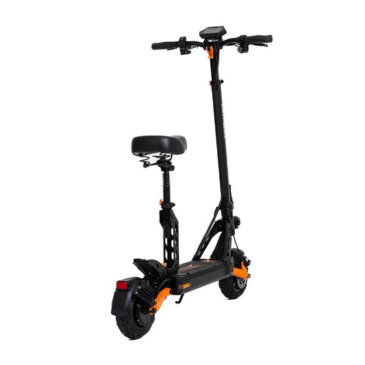 Bakifrån snedvy av KuKirin G2 Pro elsparkcykel med sadel och stötdämpning