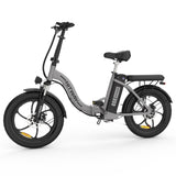KOOLUX BK6S 3.0 elcykel i grått med breda däck och bekväm sadel, perfekt för stad och pendling