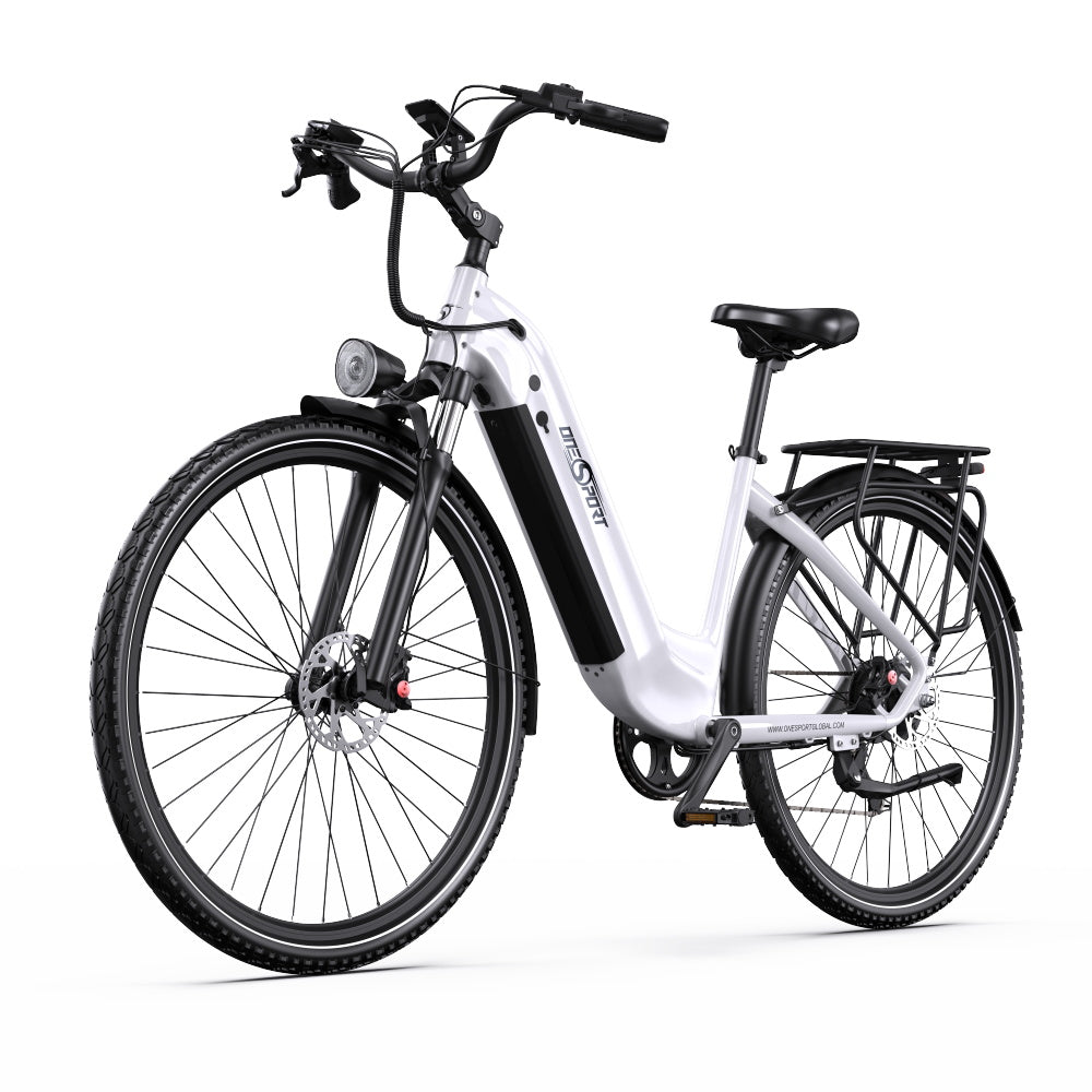 OneSport OT05 Pro elcykel i svart med tydlig LCD-display och stora däck
