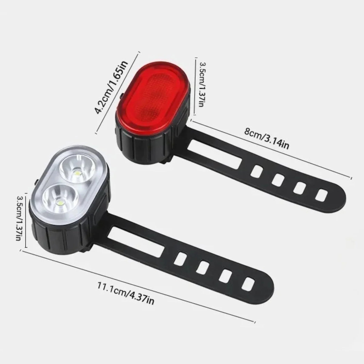 Främre & bakre lampa kit cykel