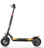 iScooter iX3 elscooter – sidovy med blinkande LED-ljus, offroad-däck och fjädring fram och bak