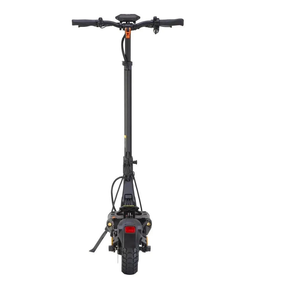 KuKirin G2 Master el-sparkesykkel sett bakfra med brede offroad-dekk, lys og solid ramme – svart modell