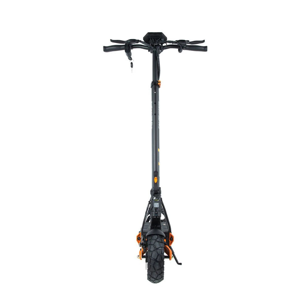 KuKirin G2 Pro elscooter – vy rakt framifrån med bred styre och nyckel i tändningen
