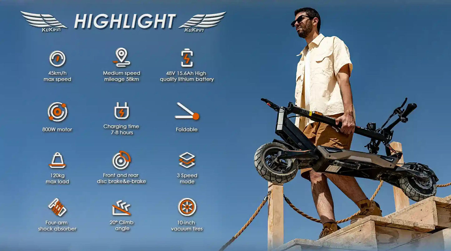 KuKirin T3 Elscooter - produktbild 44 - EcoDrift elscooter