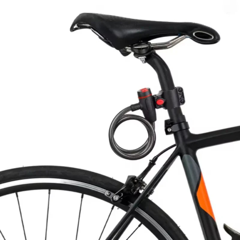 Produktinformation om Låsvajer för flexibel förankring av cykel och utrustning – monteringsfäste ingår