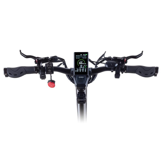 Teverun Fighter Supreme styre med TFT-display och NFC-läsare – avancerad elscooter med appkontroll och farthållare
