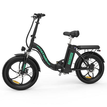 HITWAY BK6S 3.0 black electric bike with kraftfull frame, breda tyre and comfortable saddle, perfekt for pendling and stadsriding