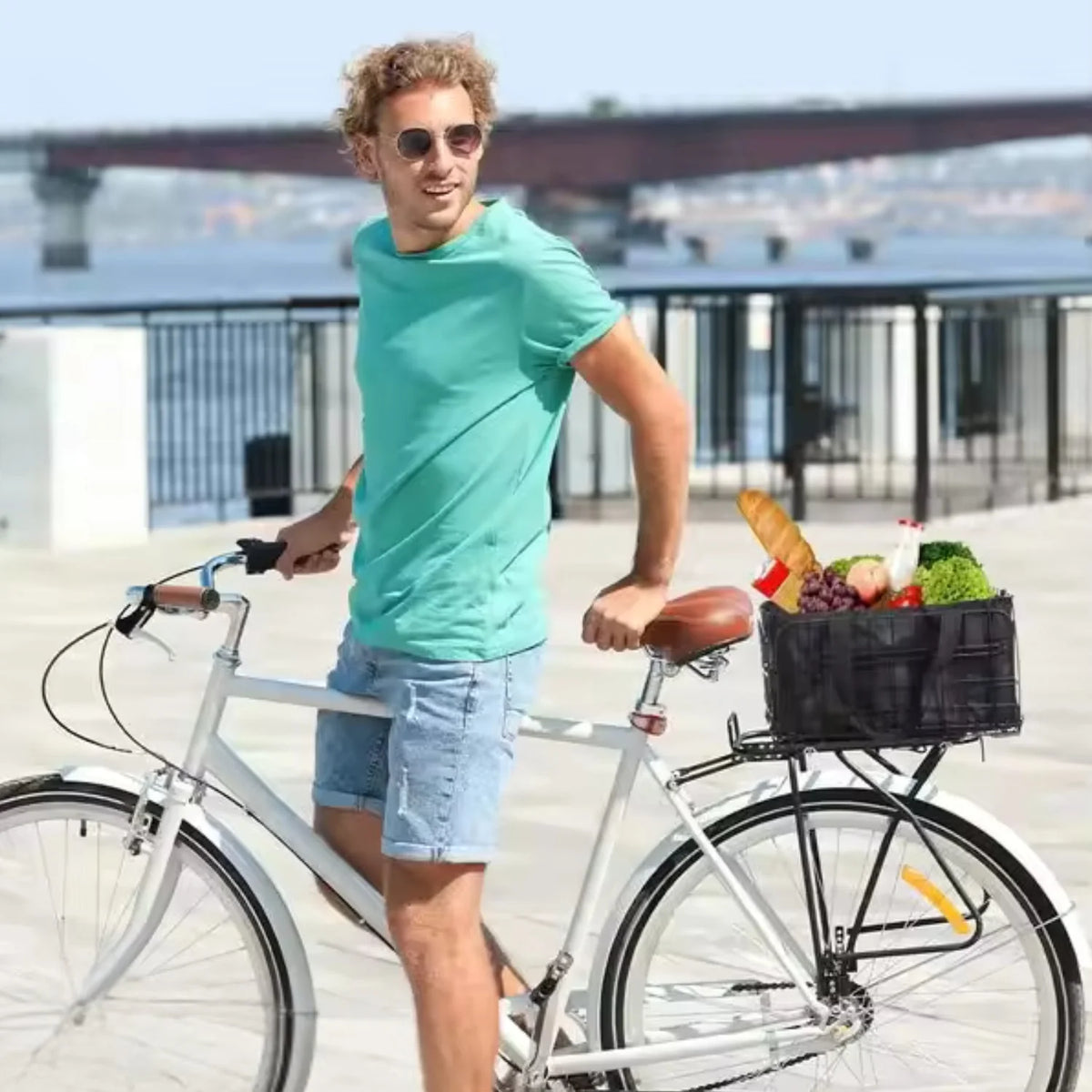 Smart cykelkorg med avtagbar förvaring