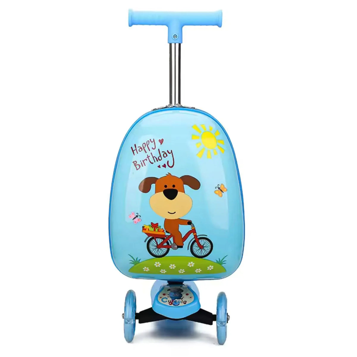 Smart barnsparkcykel med resväska