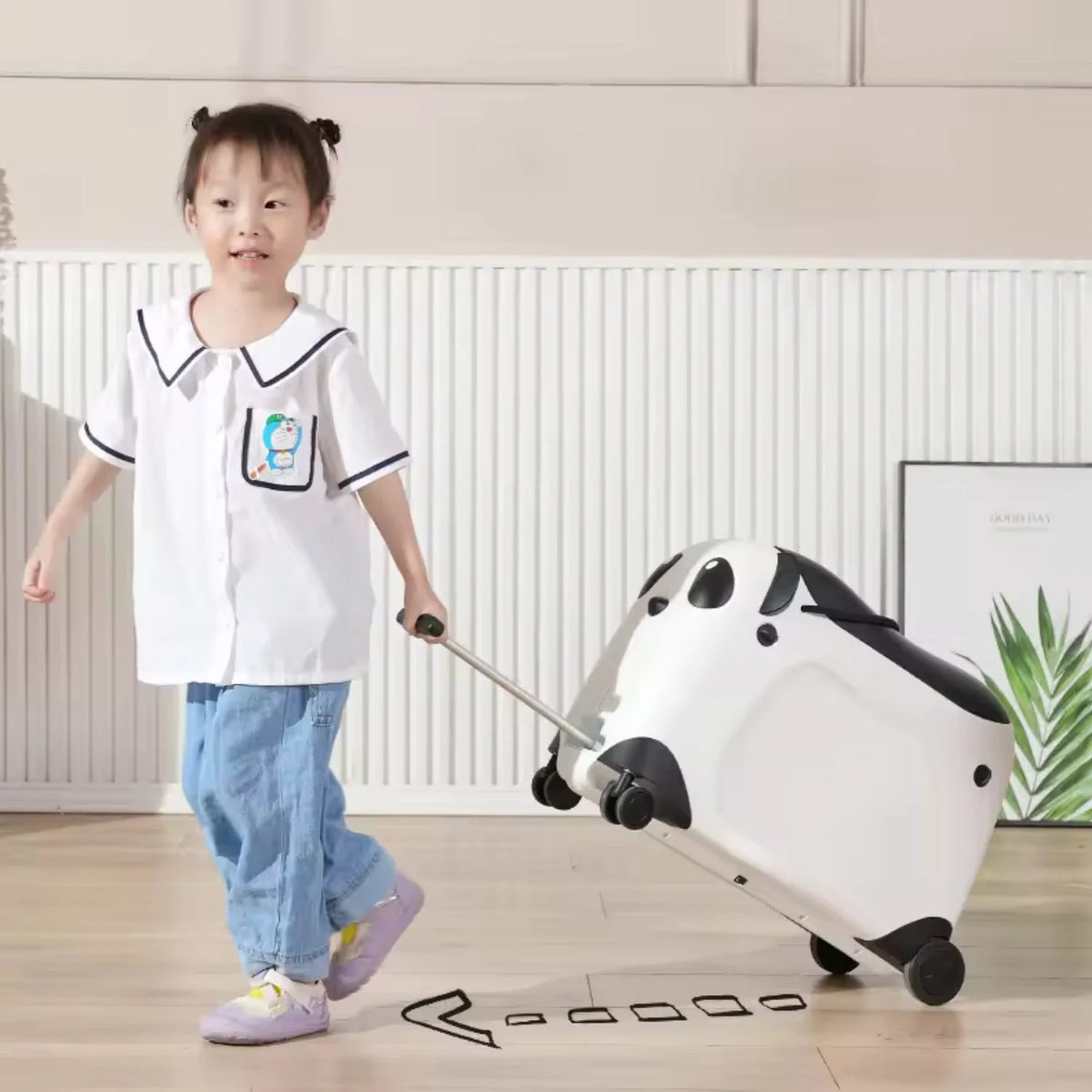 Åkbar resväska för barn – Panda Edition