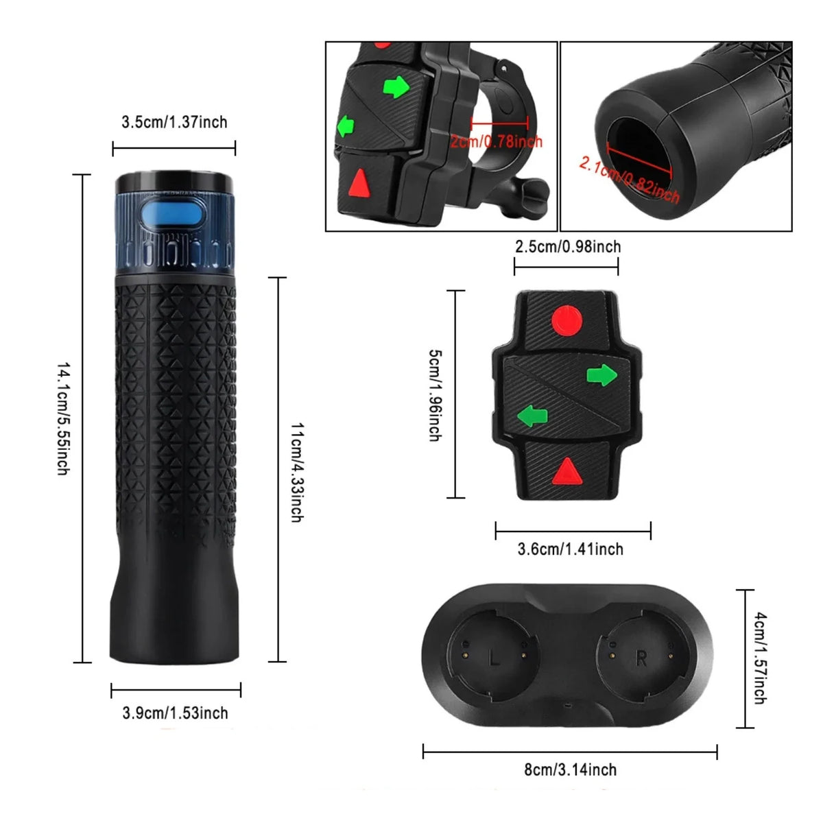 Smart gummihandtag med blinkers Plus