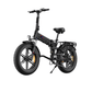 Svart Engwe Engine X hopfällbar elcykel – robust fatbike med breda däck och kraftfull motor för stad och terräng