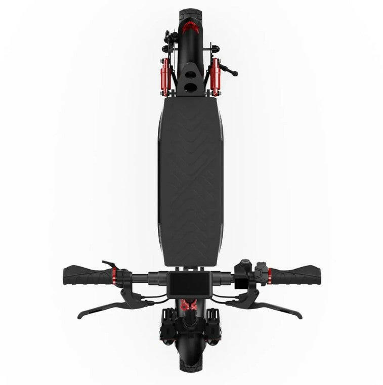 iScooter iX4 elscooter sedd uppifrån – visning av styre, display och ståplatta