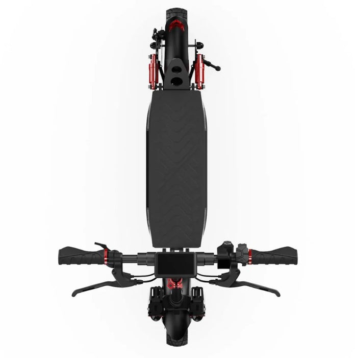 iScooter iX4 elscooter sedd uppifrån – visning av styre, display och ståplatta