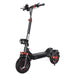 iScooter iX5S elscooter med 1000W motor, dubbla LED-strålkastare, röda fjädrar och grova offroad-däck – vy snett framifrån