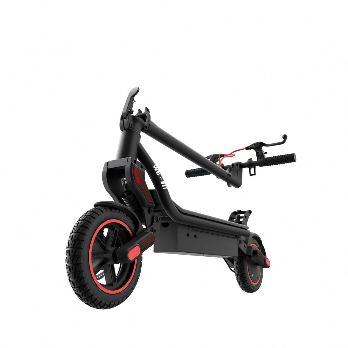 iScooter W8 elscooter hopfälld i vinkel – enkel att ta med och förvara