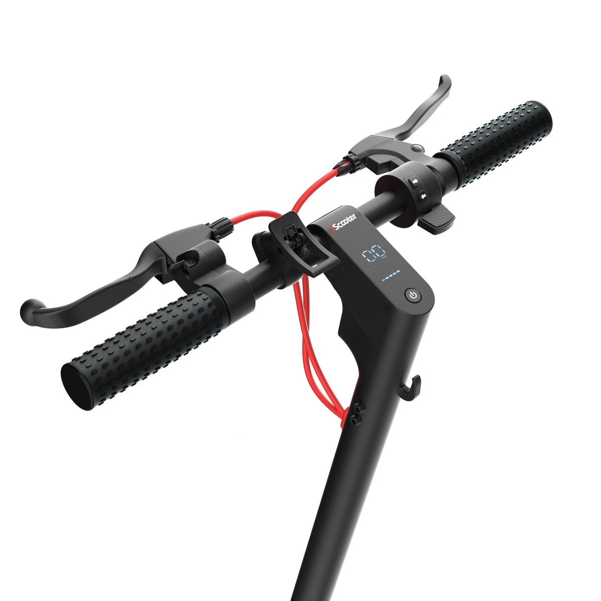 Styre och display på iScooter W8 – elscooter med blinkers och appstyrning