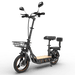 KuKirin C1 Pro elscooter med passagerarsäte, backspeglar och lastkorg – idealisk för stadskörning