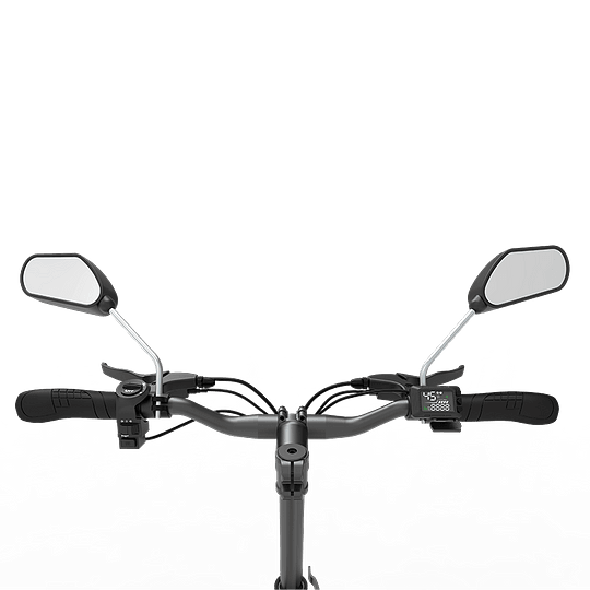 Styre med digital display och backspeglar på KuKirin C1 Pro elscooter – säker och informativ körning i stadstrafik