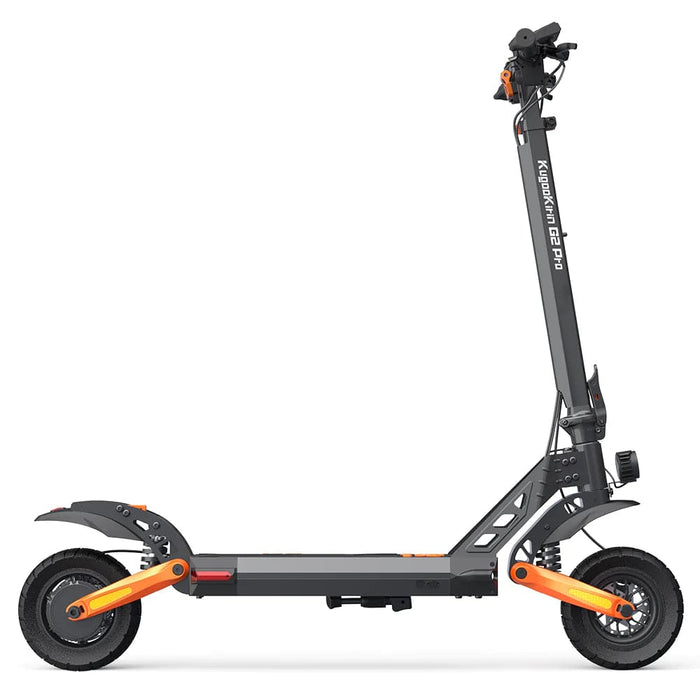 Kukirin G2 Pro elscooter – sidovy utan sadel. Kraftfull elskoter med 600W motor, 45 km/h toppfart och 60 km räckvidd. Perfekt för stadskörning och pendling.
