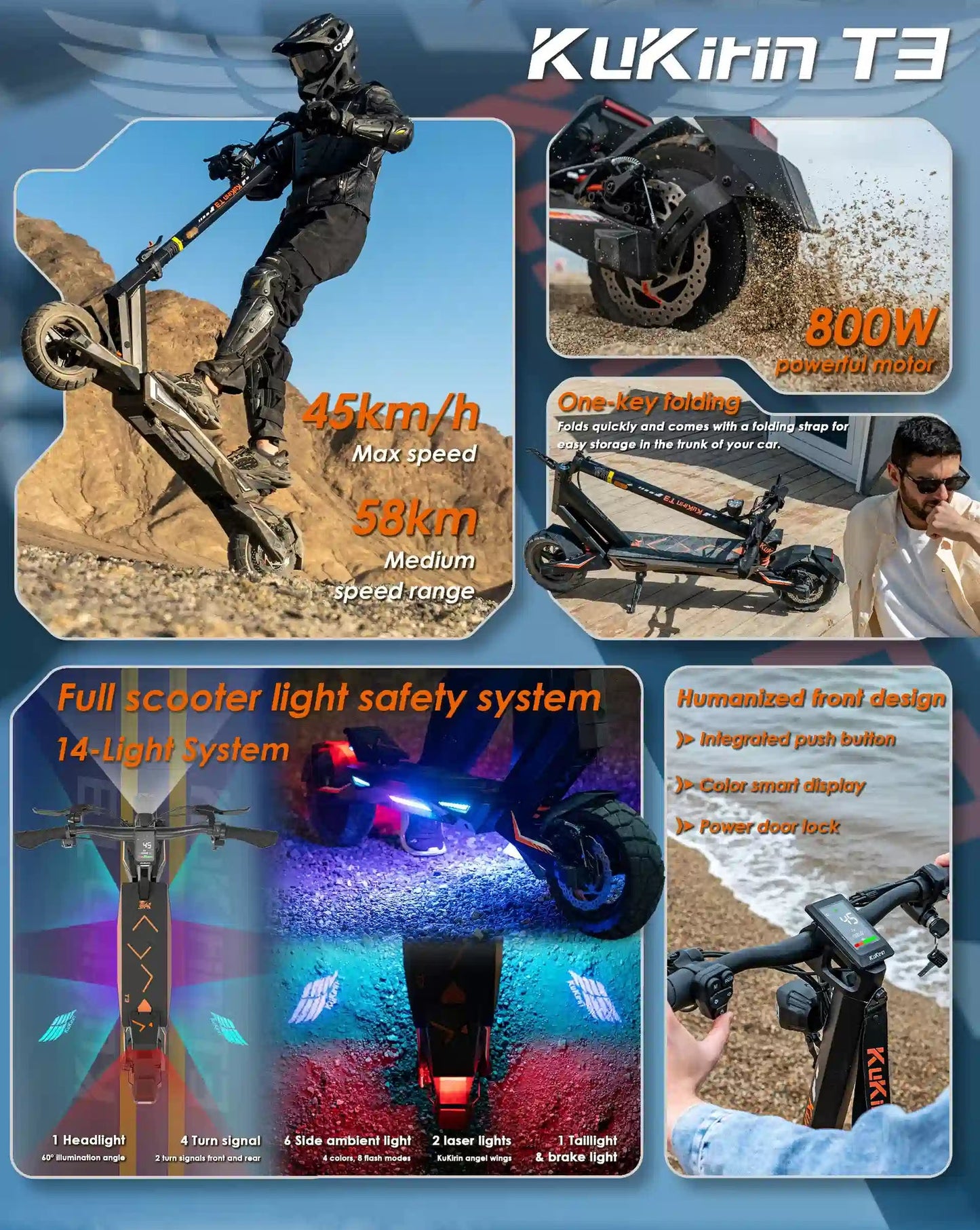 KuKirin T3 Elscooter - produktbild 45 - EcoDrift elscooter