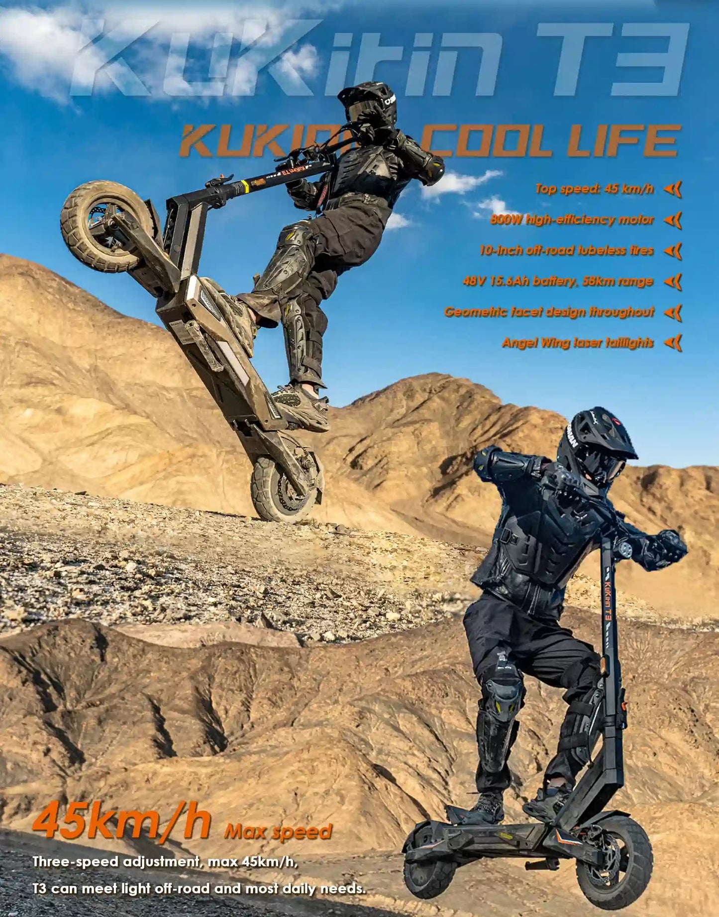 KuKirin T3 Elscooter - produktbild 46 - EcoDrift elscooter