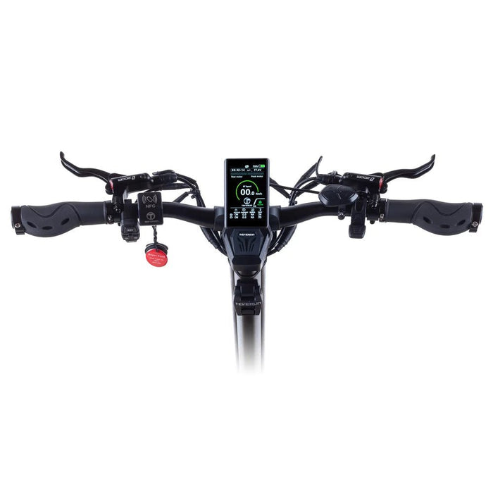 Teverun Fighter Supreme styre med TFT-display och NFC-läsare – avancerad elscooter med appkontroll och farthållare

