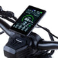 Närbild på Teverun Fighter Supreme elscooter med 3,5-tums TFT-display som visar hastighet, batterinivå och körläge