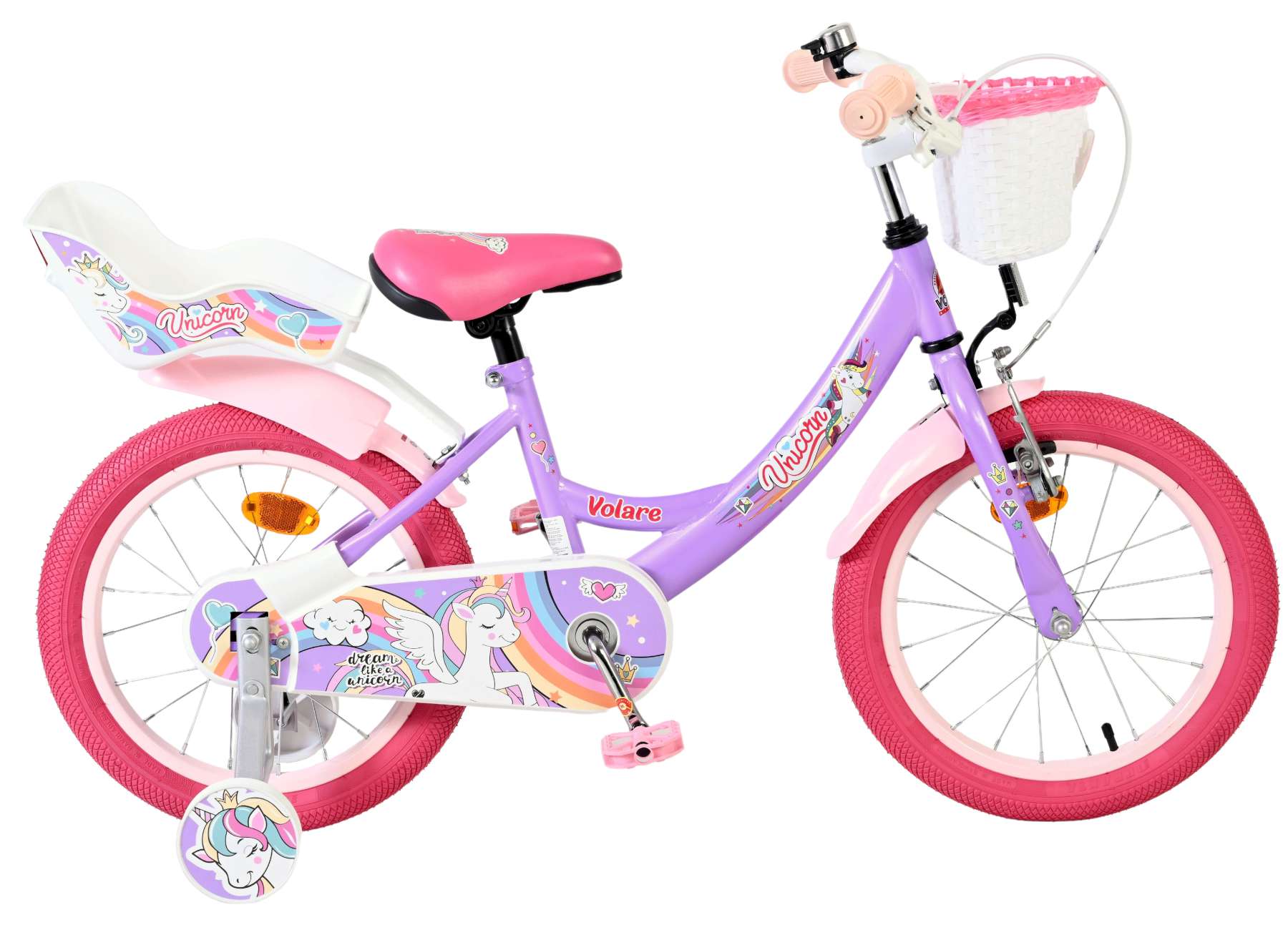 Volare - Children's Bicycle 16" - Unicorn Purple (61685) från Ecodrift