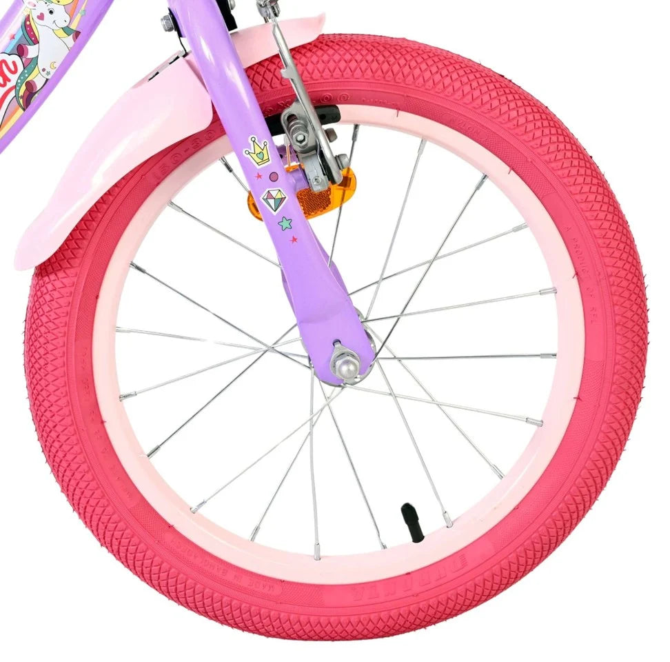 Volare - Barnesykkel 16" - Enhjørning Lilla (61685)