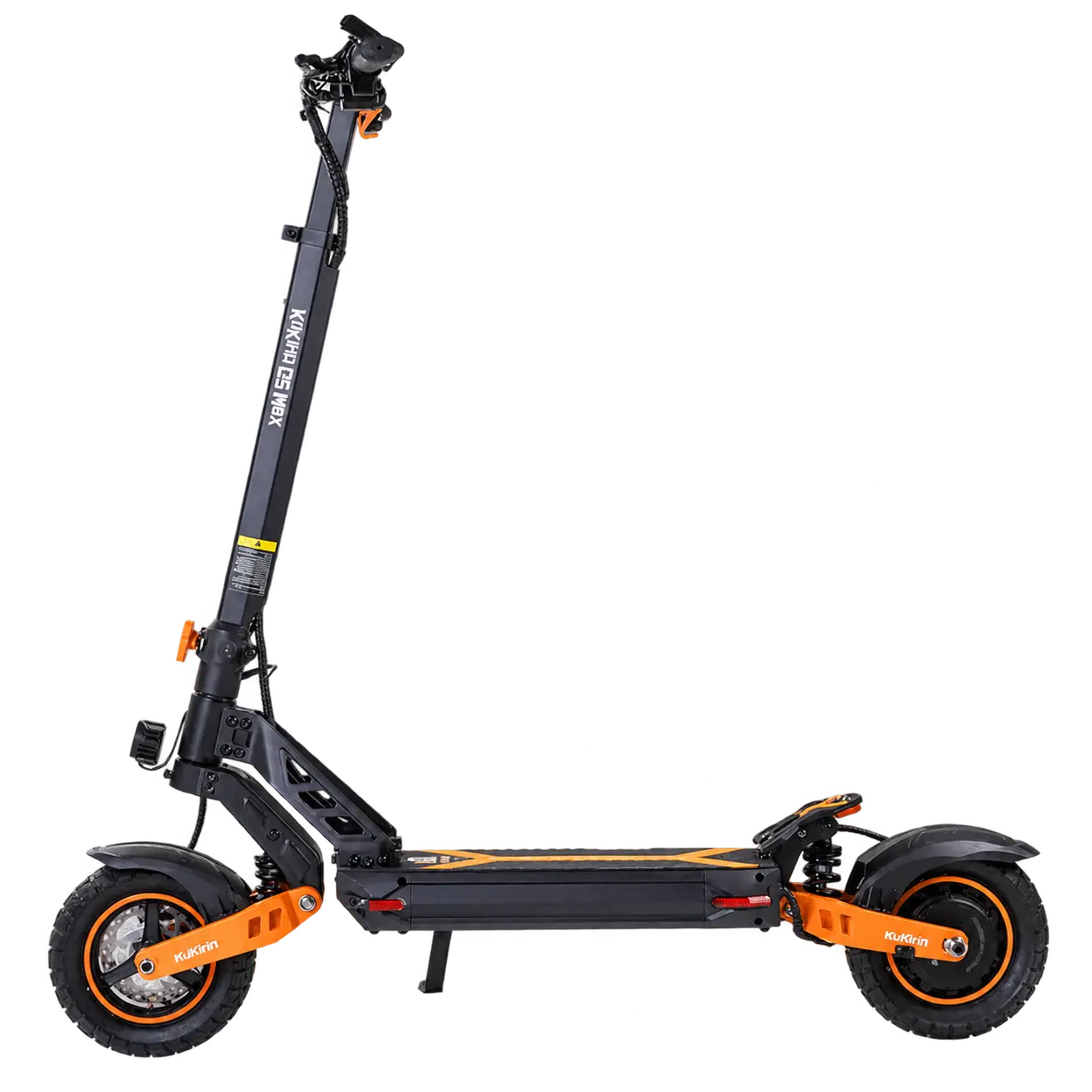 
Sort og orange KuKirin G2 Max el-løbehjul set fra siden.